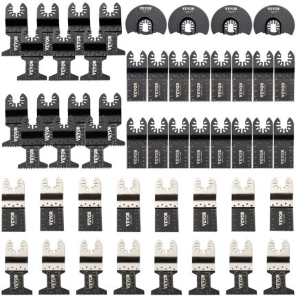 VEVOR 50 PCS Oscillating Saw Blades HCS Tool Blades for Wood Plastic Metal Nails Bolts